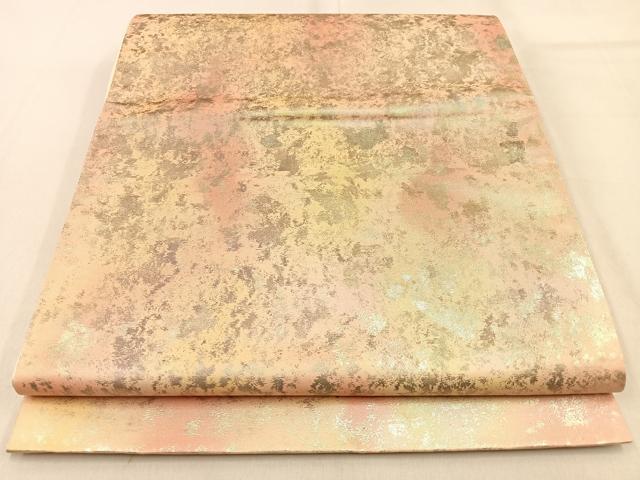 平和屋着物◎六通柄袋帯　霞文　引箔　正絹　逸品　未使用　BAAW0796hj