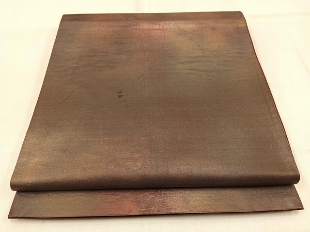 平和屋着物◎六通柄袋帯　霞文　引箔　正絹　逸品　BAAW0799hj