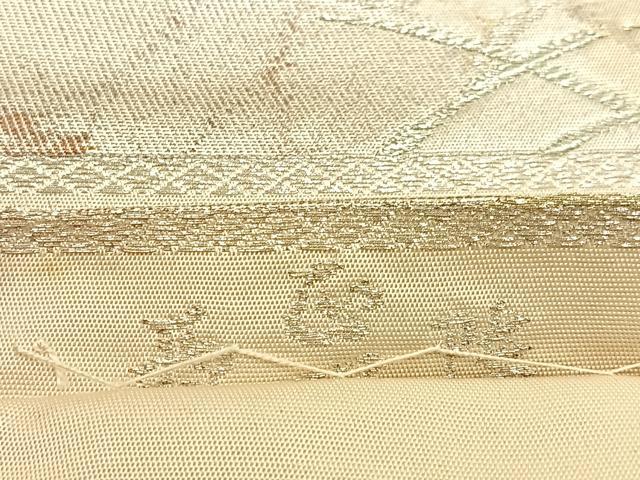 平和屋着物◎西陣 六通柄袋帯 草葉文 金銀糸 引箔 正絹 逸品 BAAW0812hj