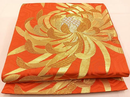 平和屋着物◎六通柄袋帯　乱菊　金銀糸　正絹　逸品　BAAW0815hj