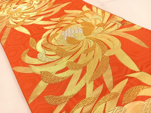 平和屋着物◎六通柄袋帯　乱菊　金銀糸　正絹　逸品　BAAW0815hj