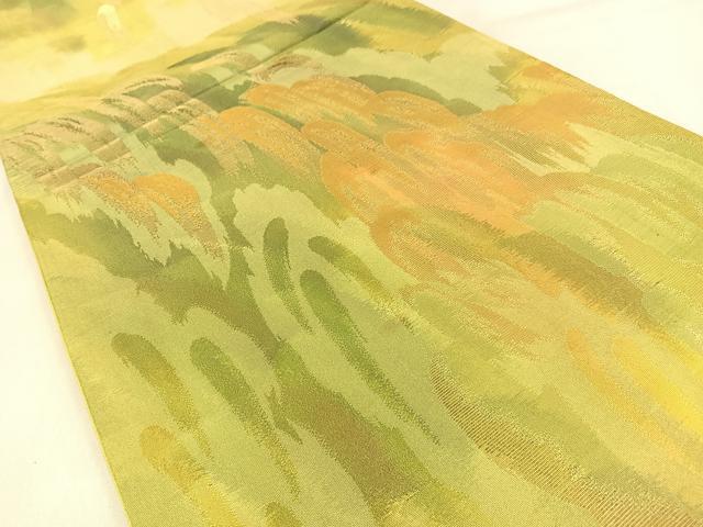 平和屋着物◎六通柄袋帯 草葉文 金糸 正絹 逸品 BAAW0824hj