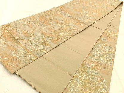 平和屋着物◎六通柄　京本袋帯　唐織　草葉文　金銀糸　正絹　逸品　BAAW0842hj