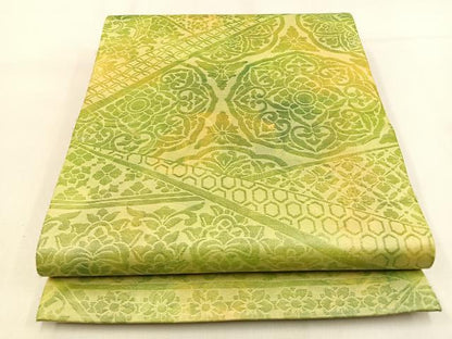 平和屋着物◎六通柄袋帯　切嵌正倉院花文　正絹　逸品　BAAW0843hj