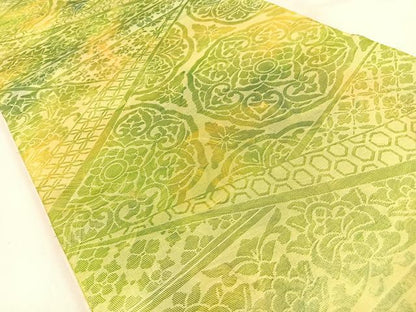 平和屋着物◎六通柄袋帯　切嵌正倉院花文　正絹　逸品　BAAW0843hj