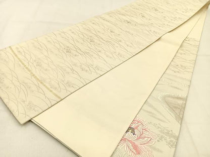 平和屋着物◎六通柄袋帯　唐織　佳　華錦秋　金銀糸　正絹　逸品　BAAW0847hj