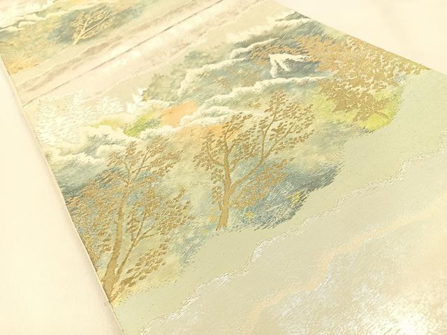 平和屋着物◎六通柄袋帯　樹林文　金銀糸　正絹　逸品　BAAW0849hj