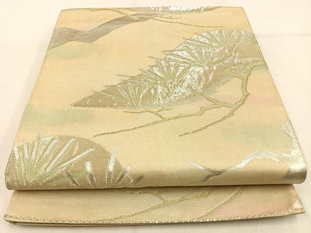平和屋着物◎六通柄袋帯　笠松　金銀糸　正絹　逸品　BAAW0863hj