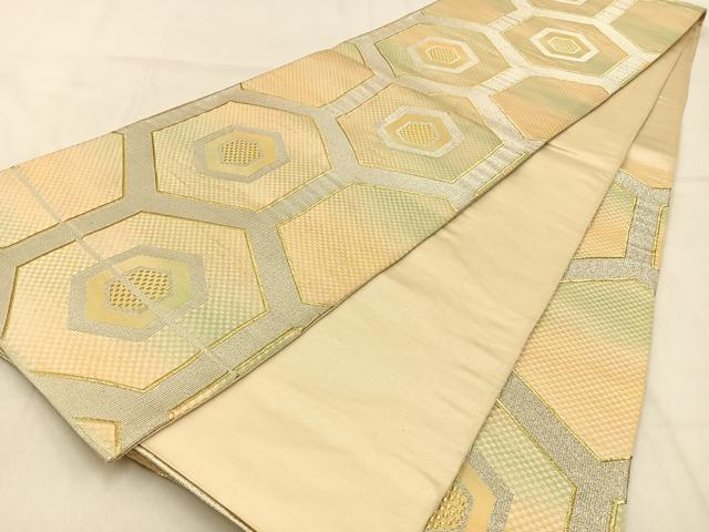 平和屋着物◎六通柄袋帯　子持ち亀甲　金銀糸　正絹　逸品　BAAW0865hj