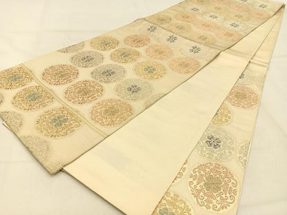 平和屋着物◎六通柄袋帯　宝相華　金銀糸　正絹　逸品　BAAW0878hj