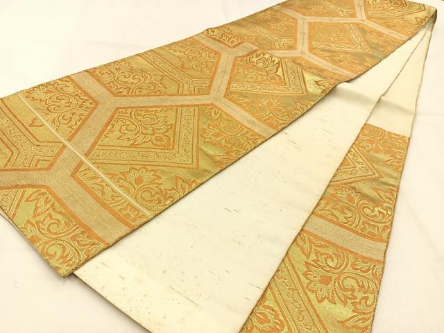 平和屋着物◎六通柄袋帯　宝相華　金糸　正絹　逸品　BAAW0883hj