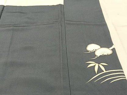 平和屋着物●訪問着　駒刺繍　鶴亀　松竹梅　金彩　鈴乃屋扱い　正絹　逸品　BAAW0886hj
