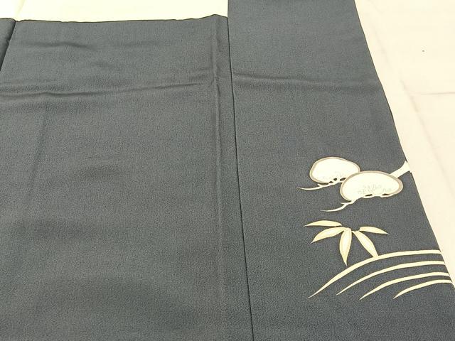 平和屋着物●訪問着　駒刺繍　鶴亀　松竹梅　金彩　鈴乃屋扱い　正絹　逸品　BAAW0886hj