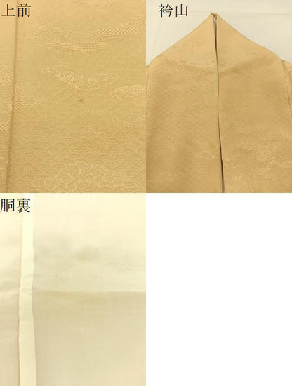 平和屋着物●上質な色無地　雲取有職地紋　浅黄色　ロング丈　正絹　逸品　BAAW0891hj
