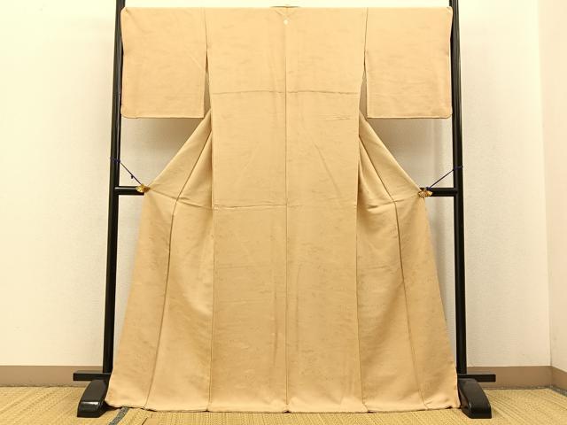 平和屋着物●上質な色無地　雲取有職地紋　浅黄色　ロング丈　正絹　逸品　BAAW0891hj