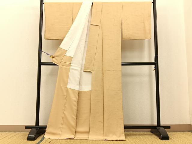 平和屋着物●上質な色無地　雲取有職地紋　浅黄色　ロング丈　正絹　逸品　BAAW0891hj