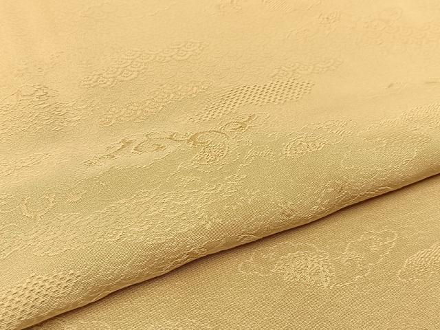 平和屋着物●上質な色無地　雲取有職地紋　浅黄色　ロング丈　正絹　逸品　BAAW0891hj