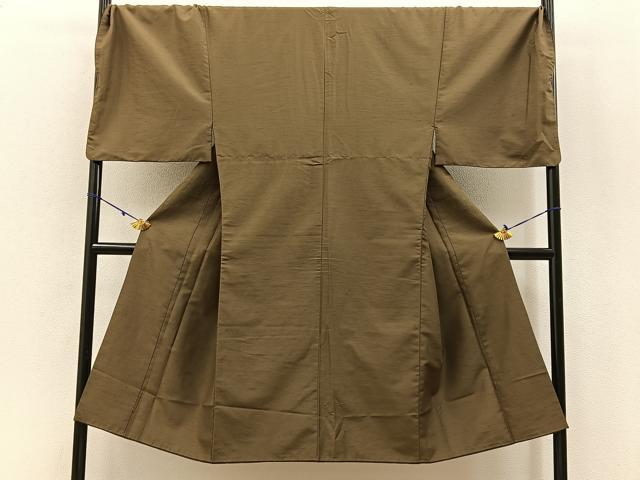 平和屋着物●男性　色無地　油色　キングサイズ　洗える着物　BAAW0896hj 平和屋着物○男性 色無地 油色 キングサイズ 洗える着物 BAAW0896hj