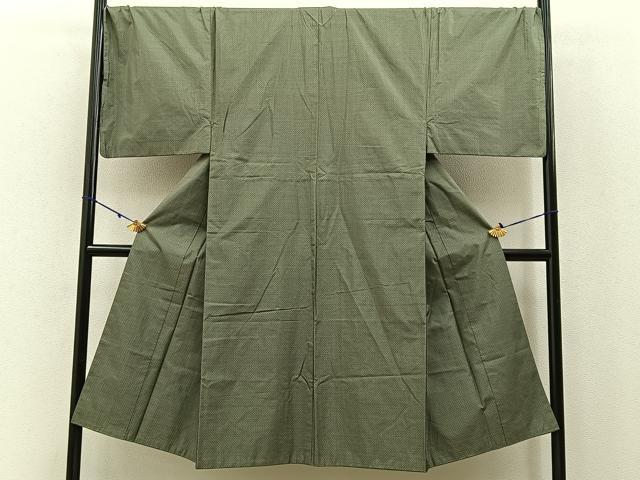 平和屋着物●男性　本場大島紬　幾何学文様　正絹　逸品　BAAW0897hj