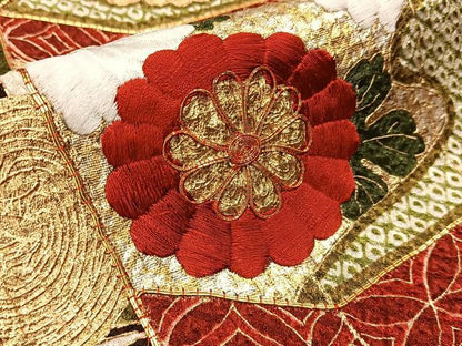 平和屋着物●豪華振袖 総絞り 駒刺繍 貝桶花文 金彩 鈴乃屋扱い 正絹 逸品 BAAW0898hj