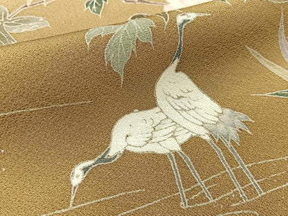 平和屋着物●訪問着 友禅 群鶴牡丹梅文 暈し染め 正絹 逸品 BAAW0900hj