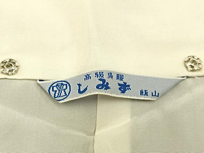 平和屋着物●上質な小紋 型染め 切嵌人物更紗花鳥文 鬼しぼ縮緬 正絹 逸品 BAAW0906hj