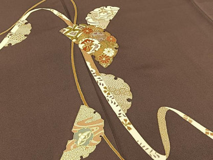 平和屋着物●訪問着 雪輪熨斗宝尽くし花文 金彩 ロング丈 正絹 逸品 BAAW0907hj