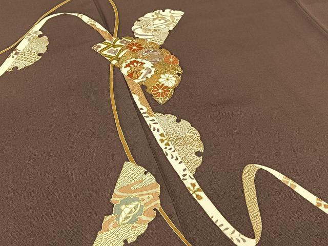 平和屋着物●訪問着 雪輪熨斗宝尽くし花文 金彩 ロング丈 正絹 逸品 BAAW0907hj