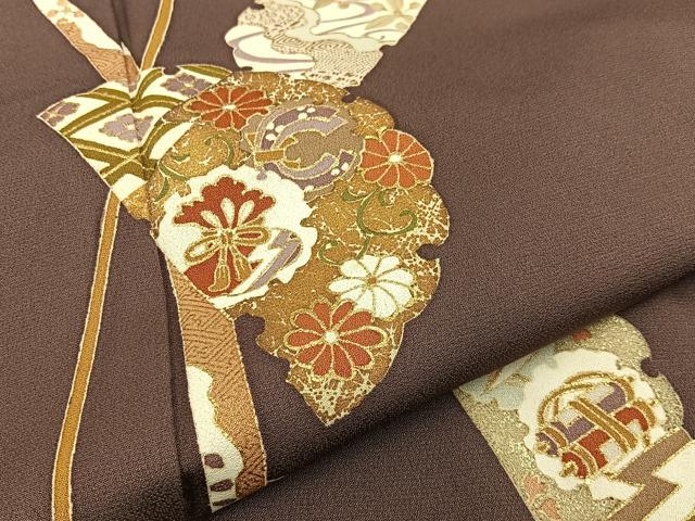 平和屋着物●訪問着 雪輪熨斗宝尽くし花文 金彩 ロング丈 正絹 逸品 BAAW0907hj