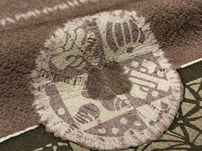 平和屋着物●訪問着 作家物 絞り 横段草花丸文 正絹 逸品 BAAW0910hj