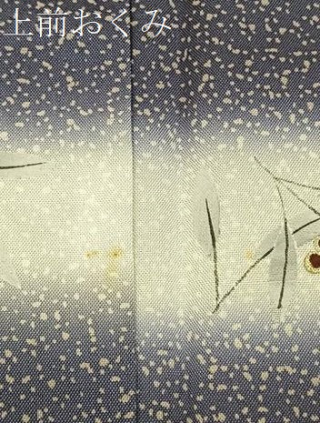 平和屋着物●訪問着　本場染大島紬　手描き　南天文　暈し染め　金彩　ロング丈　正絹　逸品　未使用　BAAW0911hj