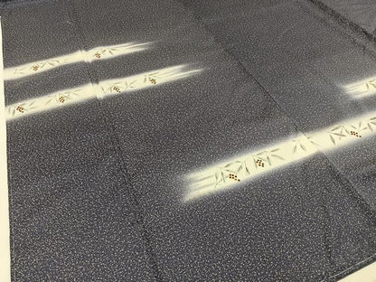平和屋着物●訪問着　本場染大島紬　手描き　南天文　暈し染め　金彩　ロング丈　正絹　逸品　未使用　BAAW0911hj