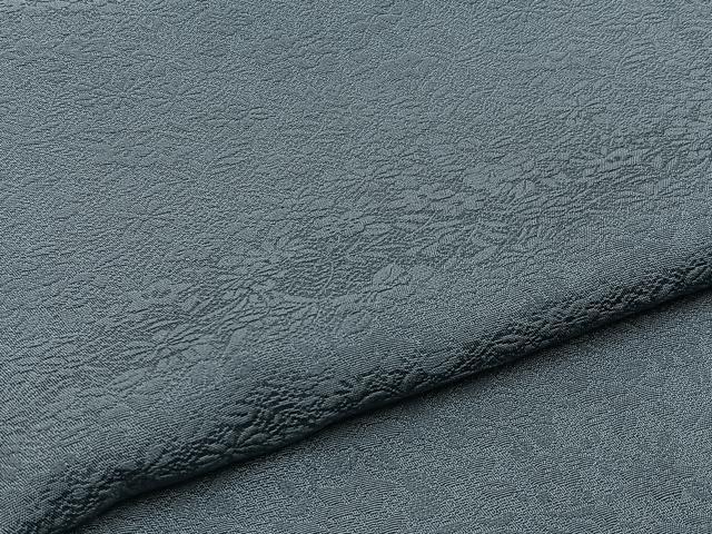 平和屋着物●上質な色無地 草花地紋 藍鼠色 正絹 逸品 未使用 BAAW0914hj