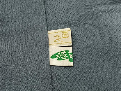 平和屋着物●上質な色無地 草花地紋 藍鼠色 正絹 逸品 未使用 BAAW0914hj