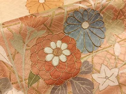 平和屋着物●訪問着　駒刺繍　菊　暈し染め　金彩　松坂屋扱い　正絹　逸品　BAAW0918hj