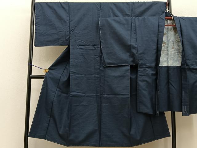 平和屋着物●男性 紬 アンサンブル 100亀甲 羽裏：鷹 正絹 逸品 未使用 BAAW0919hj