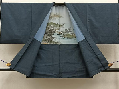 平和屋着物●男性　本場大島紬　アンサンブル　100亀甲　総詰め　正絹　逸品　BAAW0921hj