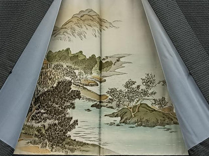平和屋着物●男性　本場大島紬　アンサンブル　100亀甲　総詰め　正絹　逸品　BAAW0921hj