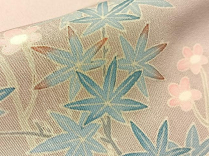 平和屋着物●本加賀友禅作家 根布外志郎 訪問着 枝梅楓文 正絹 逸品 BAAW0922hj
