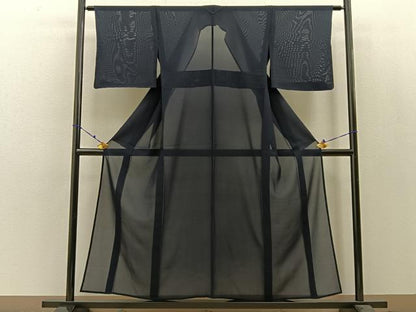平和屋着物＊夏物 色無地 絽 黒色 正絹 逸品 未使用 BAAW0952hj