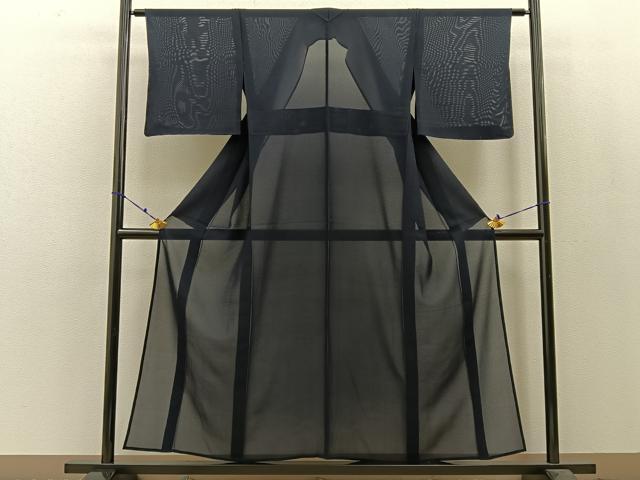 平和屋着物＊夏物 色無地 絽 黒色 正絹 逸品 未使用 BAAW0952hj