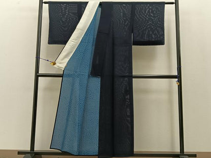 平和屋着物＊夏物 色無地 絽 黒色 正絹 逸品 未使用 BAAW0952hj