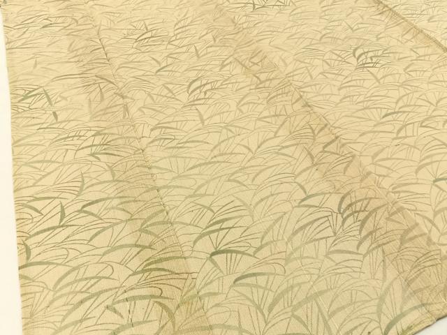 平和屋着物＊夏物 紗紬 草葉文 正絹 逸品 BAAW0955hj