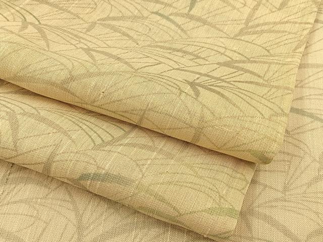 平和屋着物＊夏物 紗紬 草葉文 正絹 逸品 BAAW0955hj