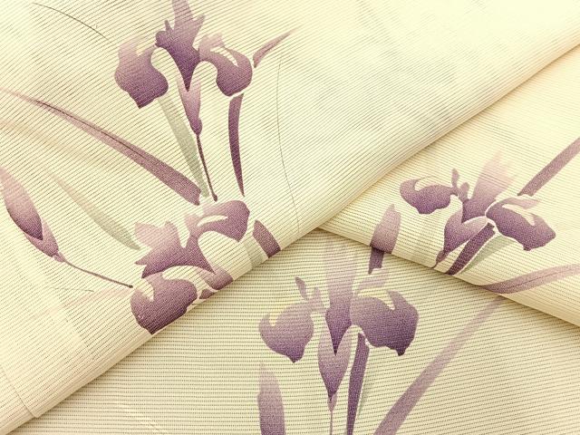 平和屋着物＊夏物 小紋 絽 杜若 正絹 逸品 BAAW0956hj