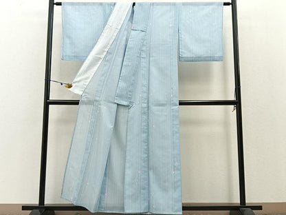 平和屋着物＊夏物 小紋 絽 菱文様 洗える着物 BAAW0960hj