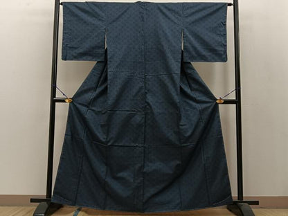 平和屋着物●本場大島紬　9マルキ　麻の葉文様　正絹　逸品　未使用　BAAW0963hj