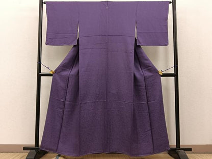 平和屋着物●上質な色無地　南天地紋　菫色　ますいわ屋扱い　正絹　逸品　未使用　BAAW0964hj