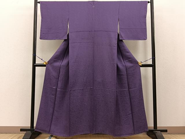 平和屋着物●上質な色無地　南天地紋　菫色　ますいわ屋扱い　正絹　逸品　未使用　BAAW0964hj