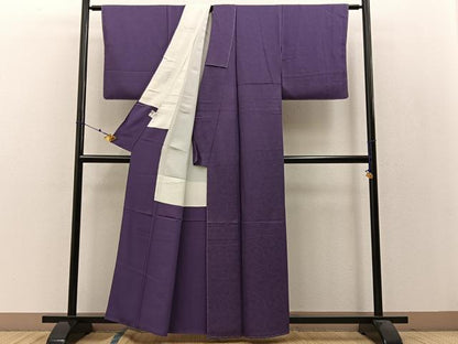 平和屋着物●上質な色無地　南天地紋　菫色　ますいわ屋扱い　正絹　逸品　未使用　BAAW0964hj